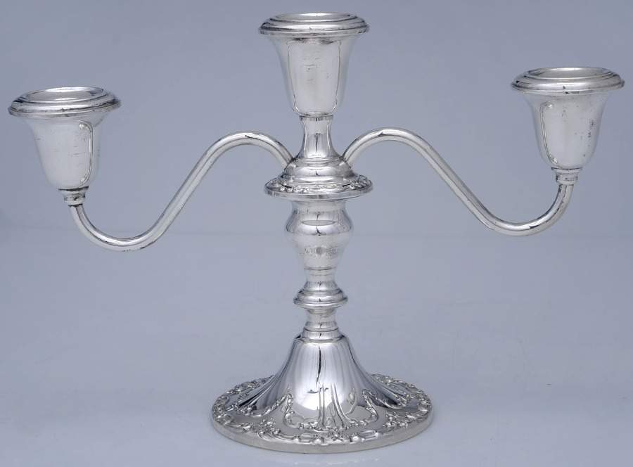 Chantilly-Duchess (Sterling Hollowware) Weighted 3 Light Candelabra by Gorham Silver-1
