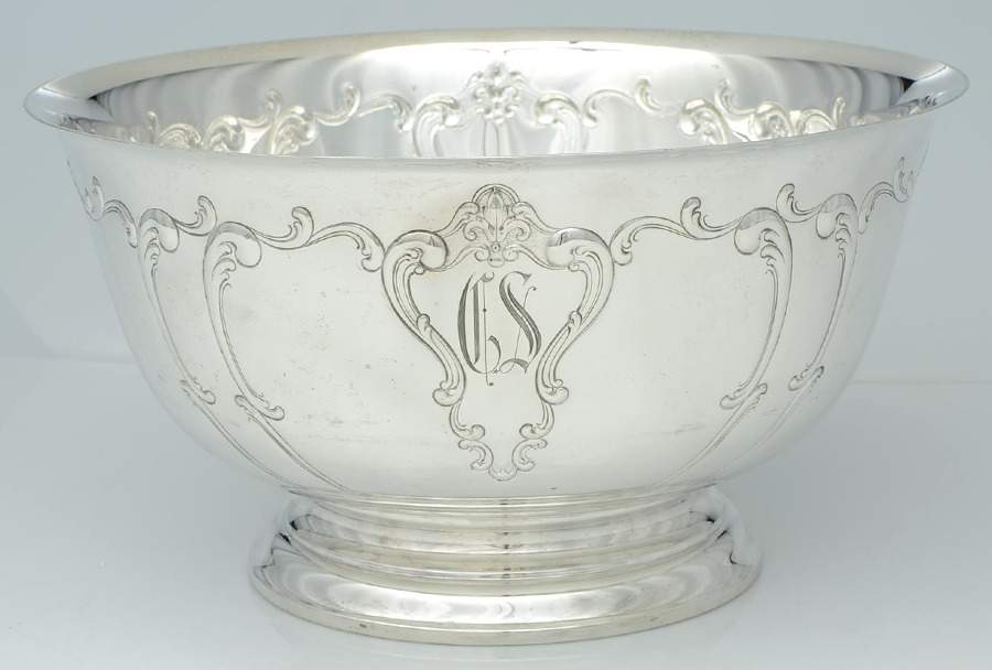 Chantilly-Duchess (Sterling Hollowware) 14" Paul Revere Punch Bowl by Gorham Silver-1