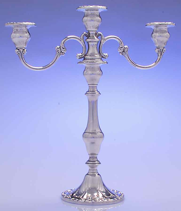 Chantilly-Duchess (Sterling Hollowware) Weighted 3 Light Candelabra by Gorham Silver-1