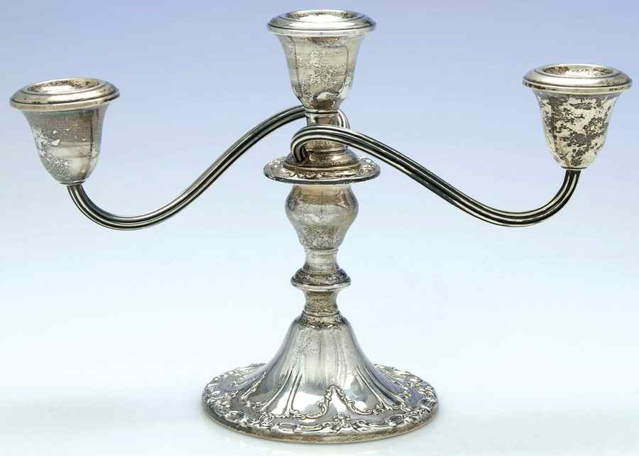 Chantilly-Duchess (Sterling Hollowware) Weighted 3 Light Candelabra by Gorham Silver-1