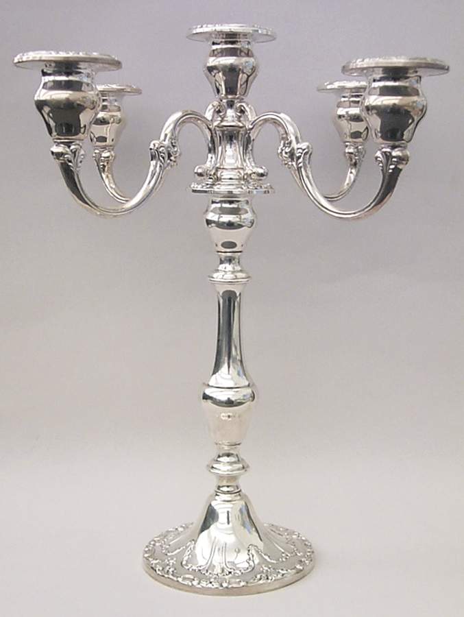 Chantilly-Duchess (Sterling Hollowware) Weighted 5 Light Candelabra by Gorham Silver-1