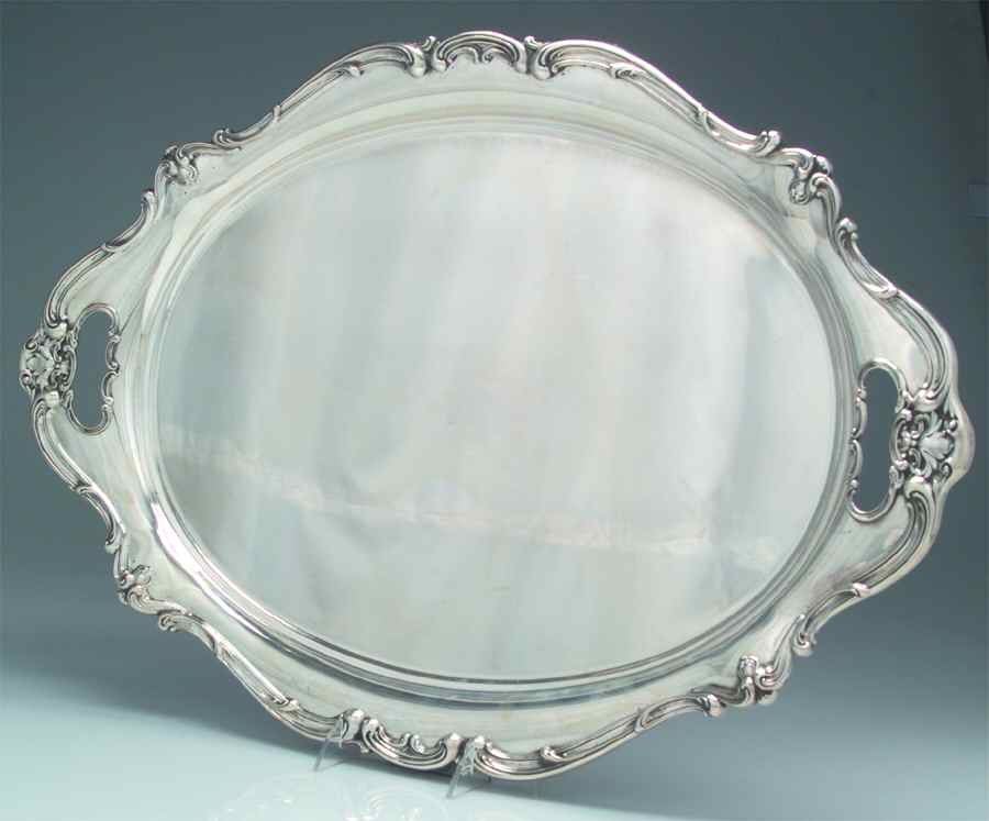 Chantilly-Countess (Sterling Hollowware) Large Waiter Tray by Gorham Silver-1
