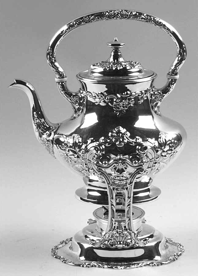 Buttercup-Large (Sterling, Hollowware) Kettle, Stand & Burner by Gorham Silver-1