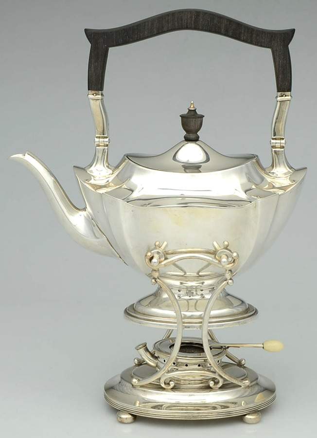 Plymouth-Large (Sterling, Hollowware) Kettle, Stand & Burner by Gorham Silver-1