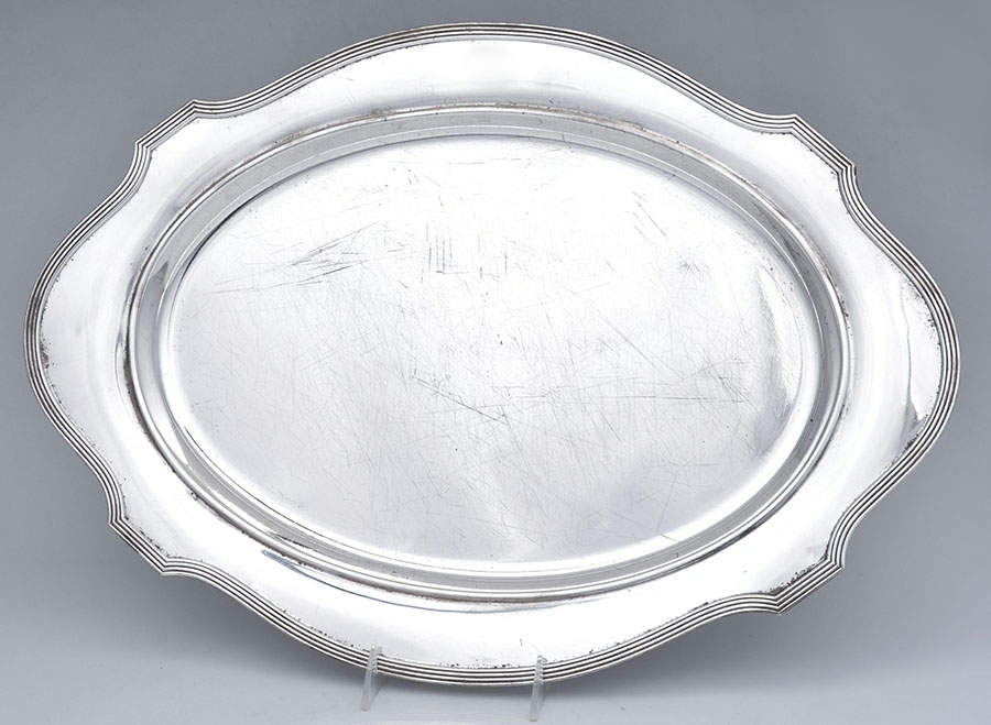 Plymouth-Large (Sterling, Hollowware) 21" Oval Serving Platter by Gorham Silver-1