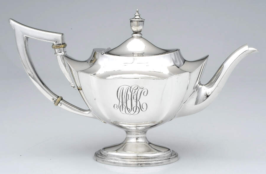Plymouth-Large (Sterling, Hollowware) Tea Pot by Gorham Silver-1
