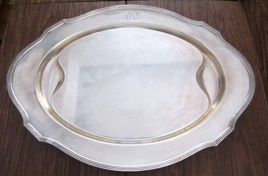 Plymouth-Large (Sterling, Hollowware) 22" Oval Serving Platter by Gorham Silver-1