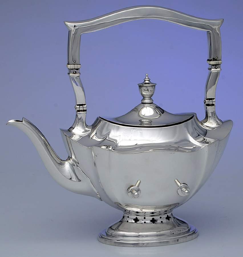 Plymouth-Large (Sterling, Hollowware) Kettle, Stand & Burner by Gorham Silver-1