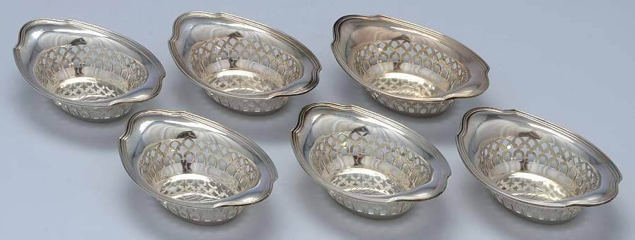 Plymouth-Large (Sterling, Hollowware) Sterling Nut (Set of 6) by Gorham Silver-1