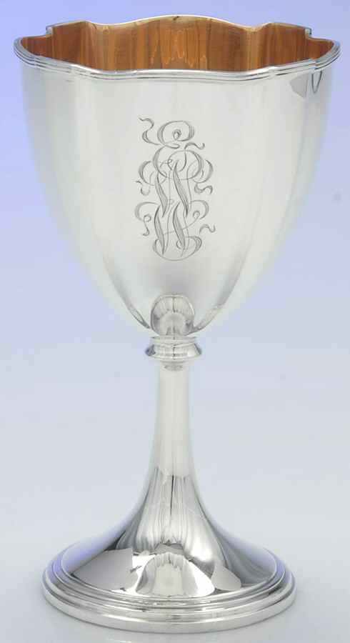 Plymouth-Large (Sterling, Hollowware) Gold Lined Water Goblet by Gorham Silver-1