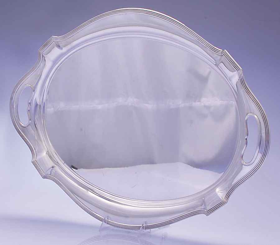 Plymouth-Large (Sterling, Hollowware) Large Waiter Tray by Gorham Silver-1