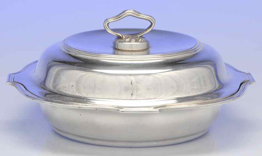 Plymouth-Large (Sterling, Hollowware) Sterling Round Double Vegetable by Gorham Silver-1