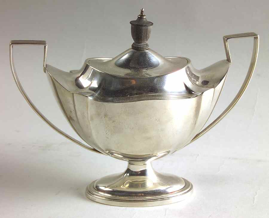 Plymouth-Large (Sterling, Hollowware) Sugar Bowl & Lid by Gorham Silver-1