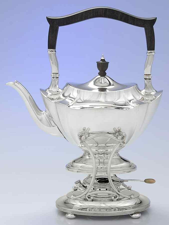 Plymouth-Large (Sterling, Hollowware) Kettle, Stand & Burner by Gorham Silver-1
