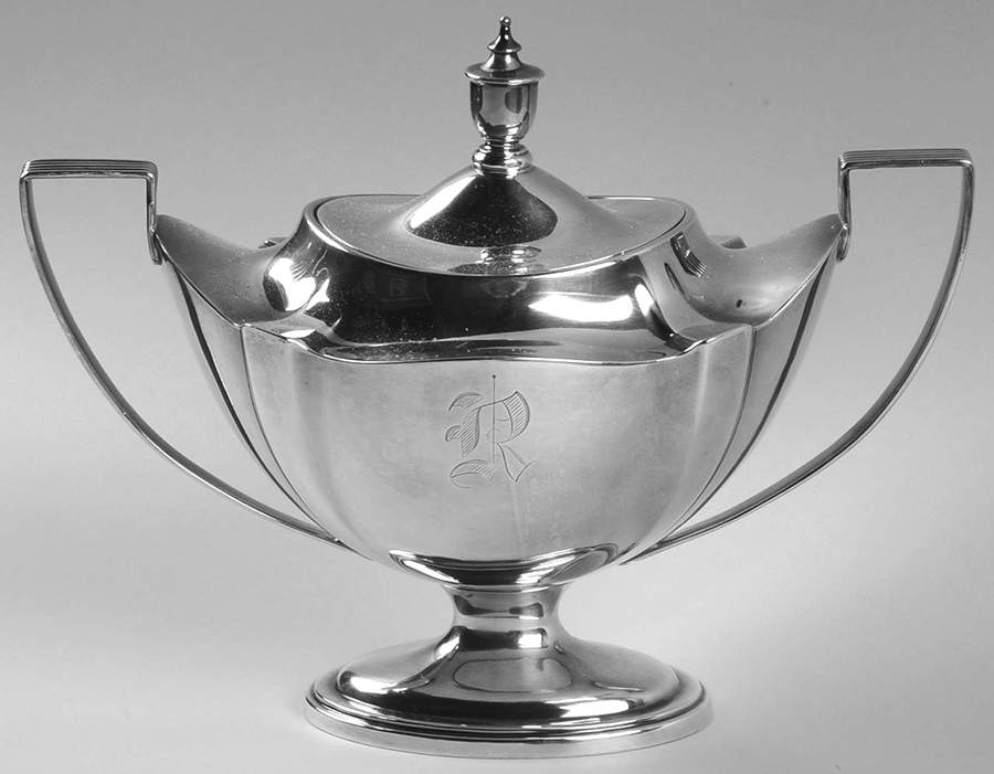Plymouth-Large (Sterling, Hollowware) Sugar Bowl & Lid by Gorham Silver-1