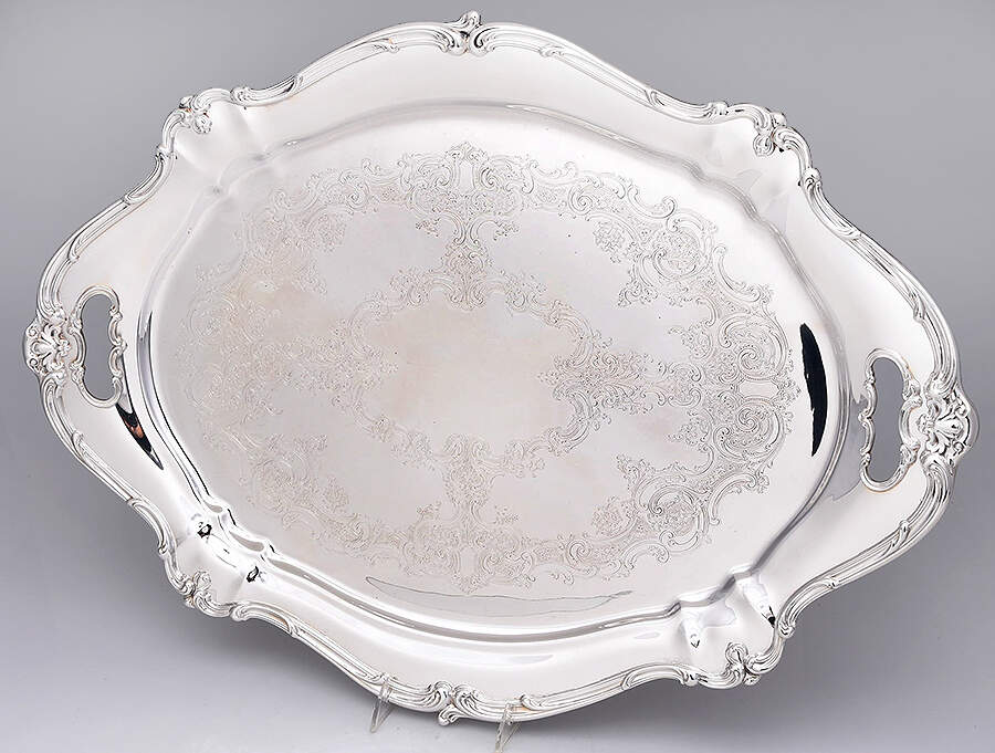 Chantilly (Silverplate, Hollowware, Older) Large Silverplate Waiter Tray by Gorham Silver-1
