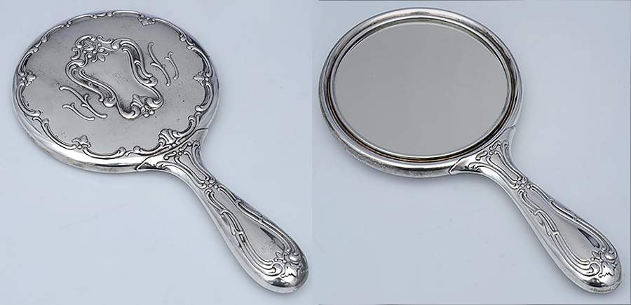 Chantilly (Silverplate, Hollowware, Older) Mirror with Handle by Gorham Silver-1