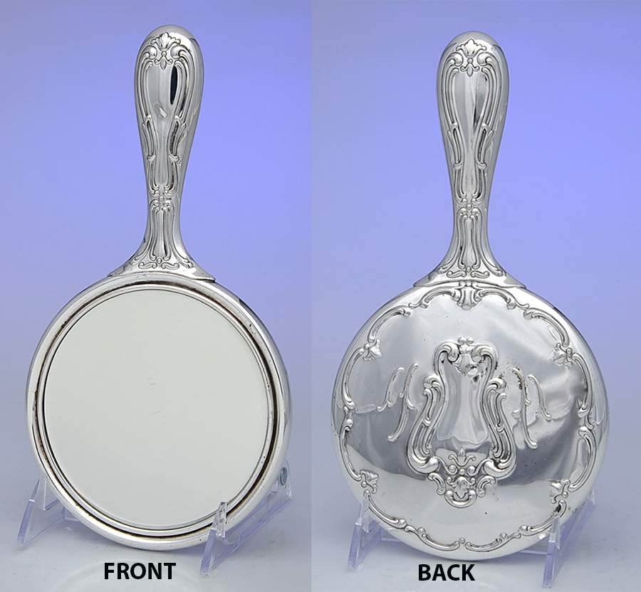 Chantilly (Silverplate, Hollowware, Older) Silverplate Mirror with Handle by Gorham Silver-1