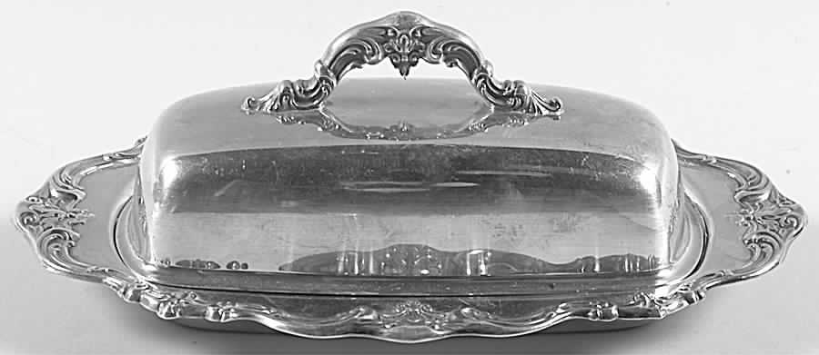 Chantilly (Silverplate, Hollowware, Older) 1/4 Pound Silverplate Butter Dish, No Liner by Gorham Silver-1