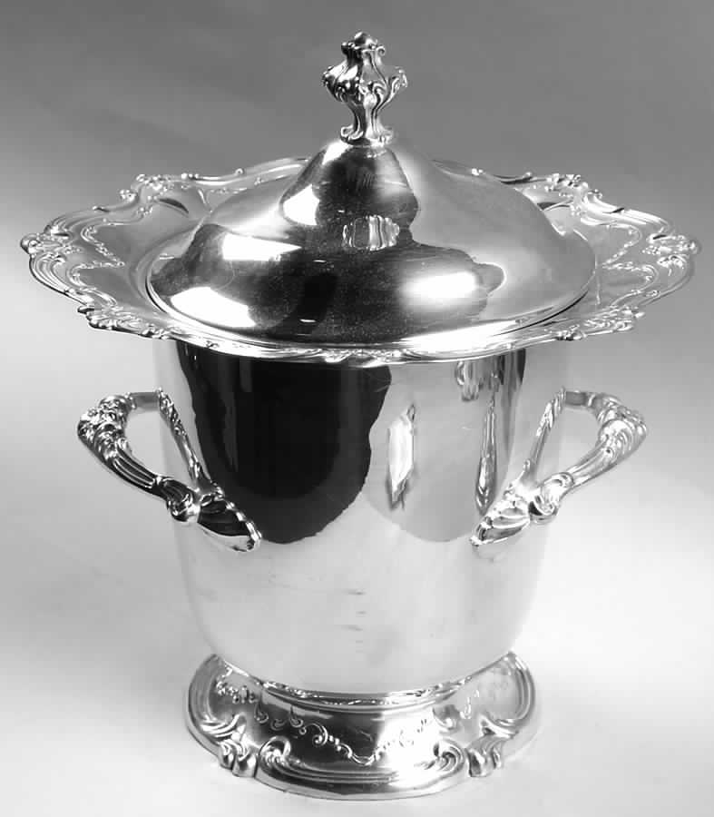 Chantilly (Silverplate, Hollowware, Older) Ice Bucket & Lid by Gorham Silver-1