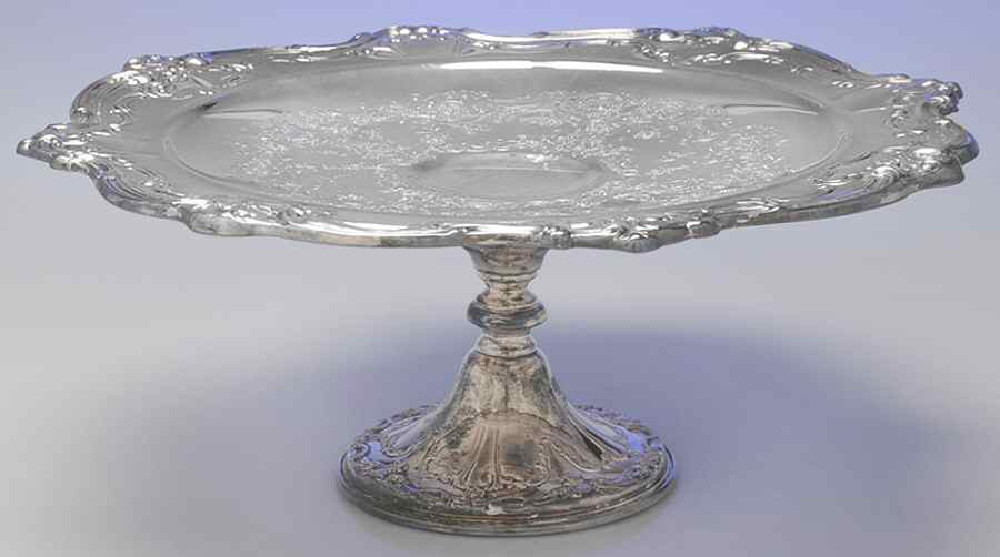 Chantilly (Silverplate, Hollowware, Older) 12" Diameter Pedestal Cake Stand by Gorham Silver-1