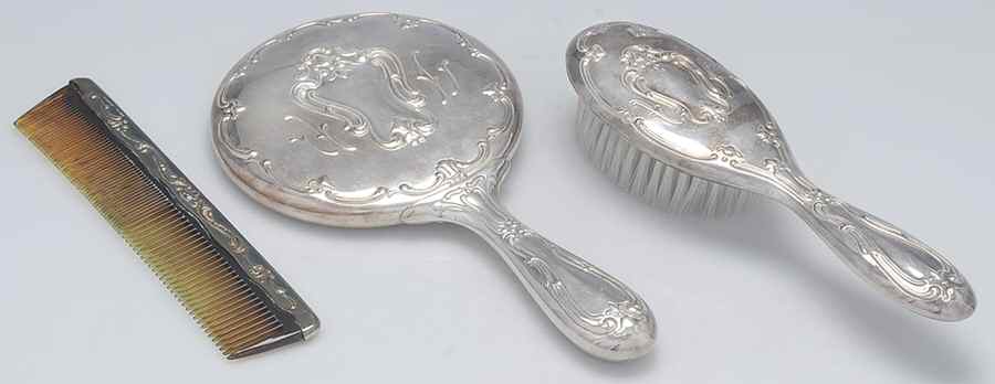 Chantilly (Silverplate, Hollowware, Older) 3 Pc Vanity Set by Gorham Silver-1
