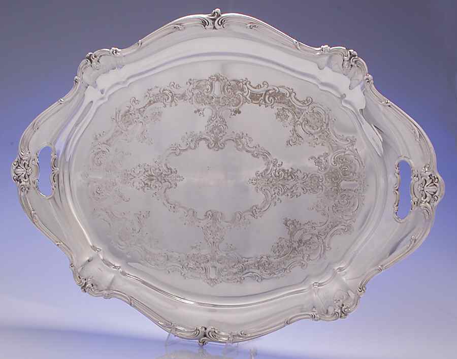 Chantilly (Silverplate, Hollowware, Older) Large Silverplate Waiter Tray by Gorham Silver-1