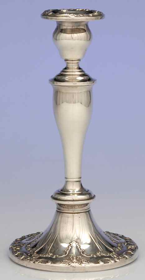 Chantilly (Silverplate, Hollowware, Older) Silverplate Candlestick by Gorham Silver-1