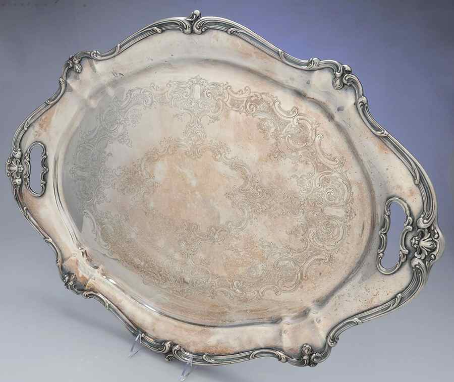 Chantilly (Silverplate, Hollowware, Older) Large Silverplate Waiter Tray by Gorham Silver-1
