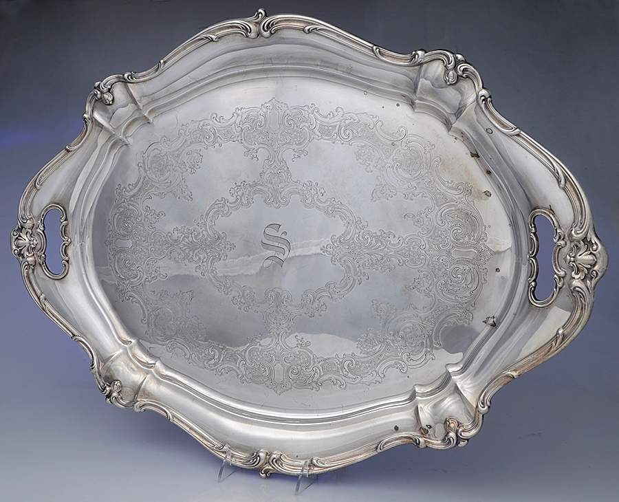 Chantilly (Silverplate, Hollowware, Older) Large Silverplate Waiter Tray by Gorham Silver-1
