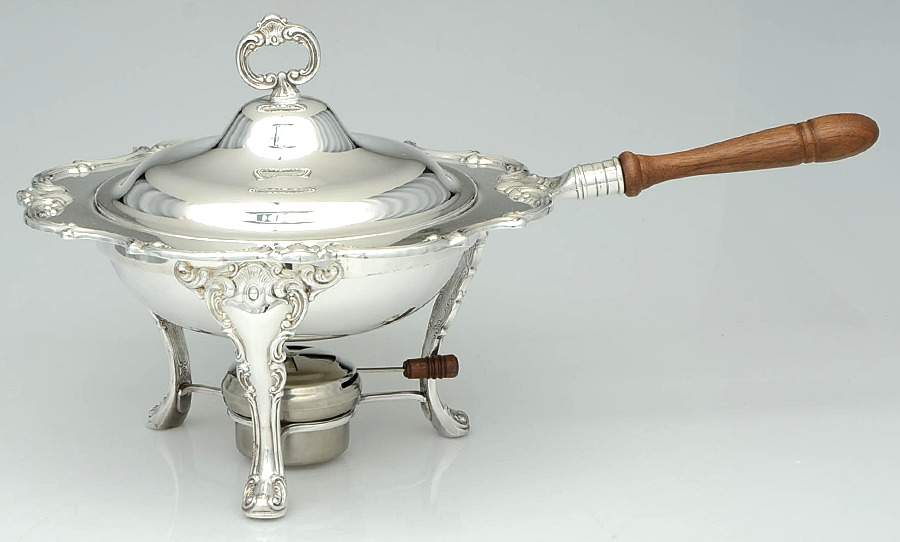 Strasbourg (Silverplate, Hollowware) Chafing Dish W/Lid, Burner, Stand-No Liner by Gorham Silver-1