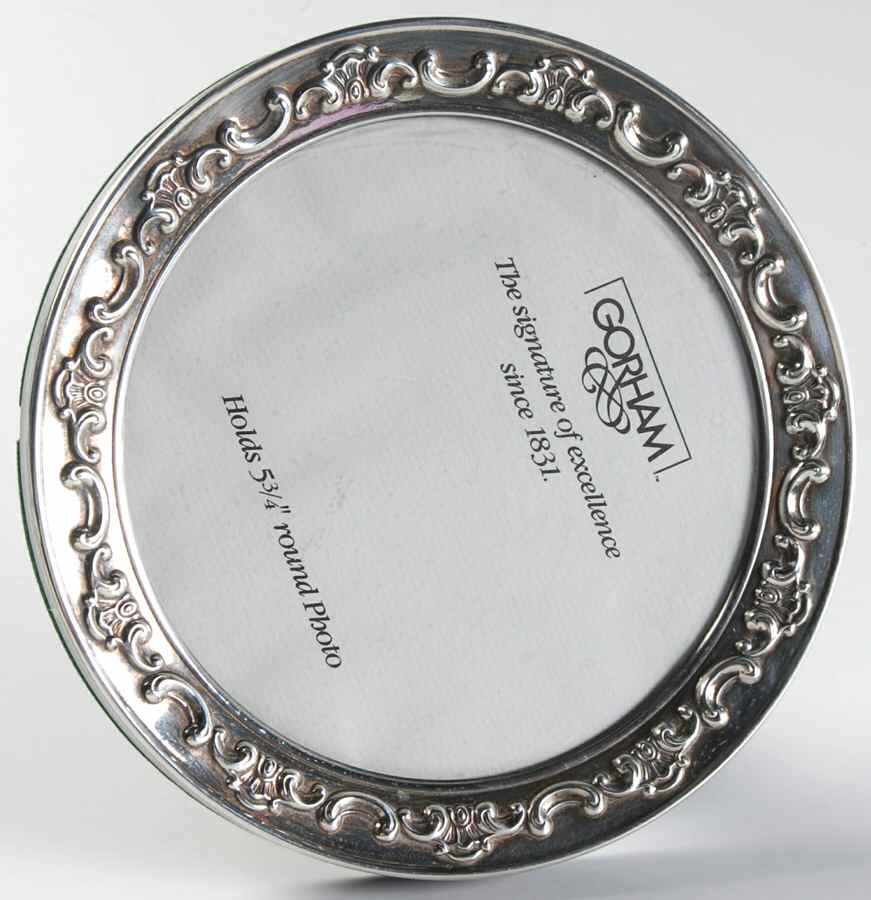 Strasbourg (Silverplate, Hollowware) Round Picture Frame-Holds 5 3/4" Picture by Gorham Silver-1