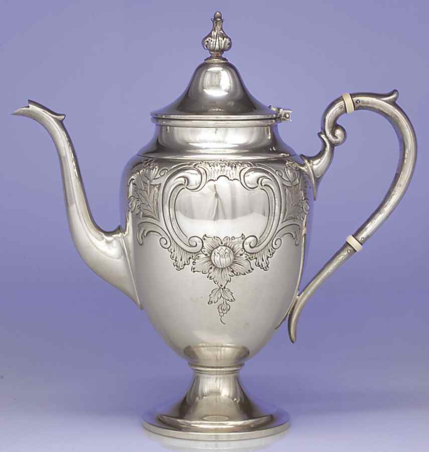 Puritan-Chased (Sterling Hollowware) Coffee Pot by Gorham Silver-1