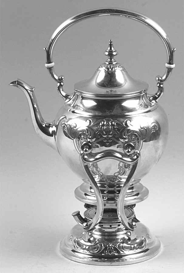 Puritan-Chased (Sterling Hollowware) Kettle, Stand & Burner by Gorham Silver-1