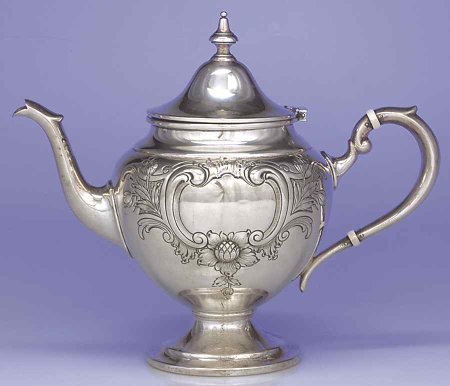 Puritan-Chased (Sterling Hollowware) Teapot by Gorham Silver-1