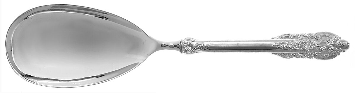 Baroque (Silverplate) Salad Serving Spoon with Plated Bowl by Godinger-1