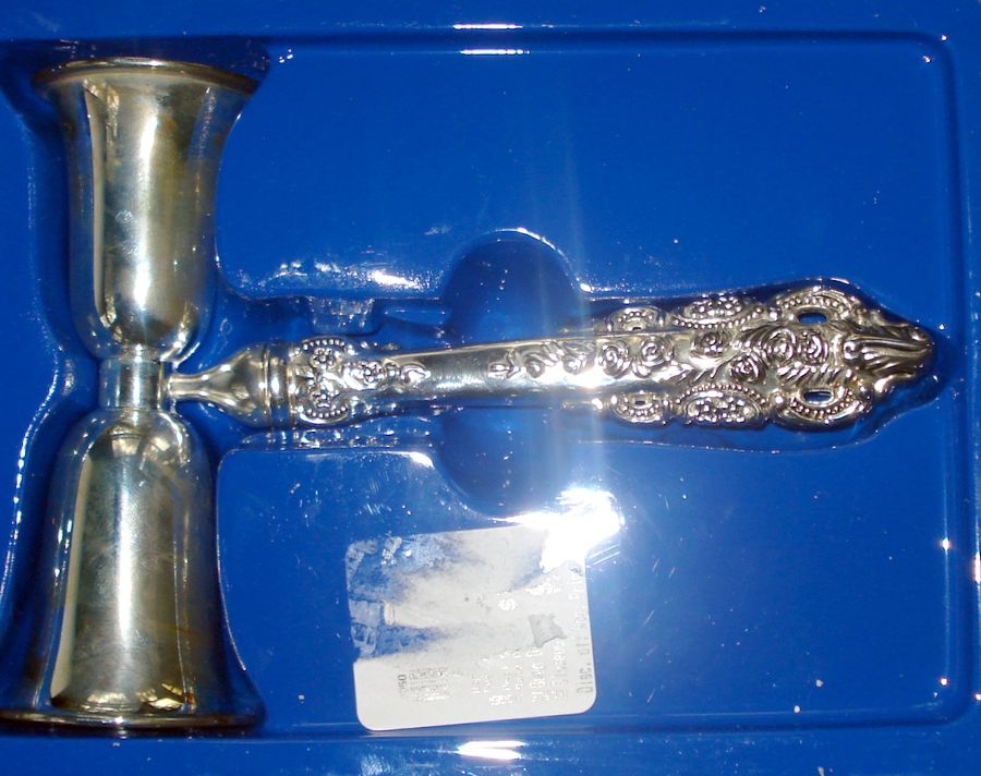 Baroque (Silverplate) Double Jigger with Handle, Silverplate Bowls by Godinger-1