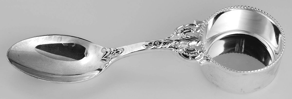Baroque (Silverplate) Coffee Scoop with Plated Bowl by Godinger-1