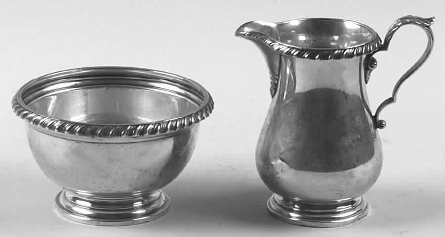 Kensington (Sterling Hollowware) Mini Sterling Creamer and Open Sugar by Gorham Silver-1