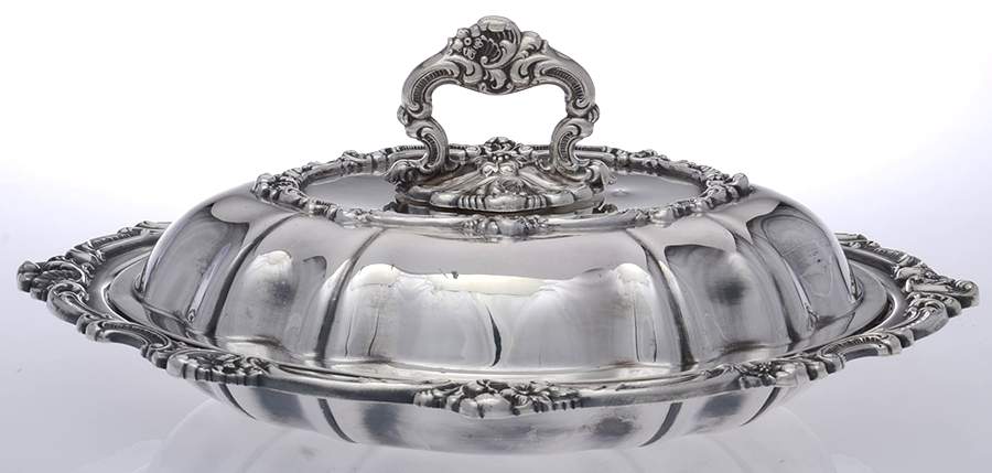 Rosewood (Silverplate, Hollowware) Oval Covered Vegetable by Gorham Silver-1