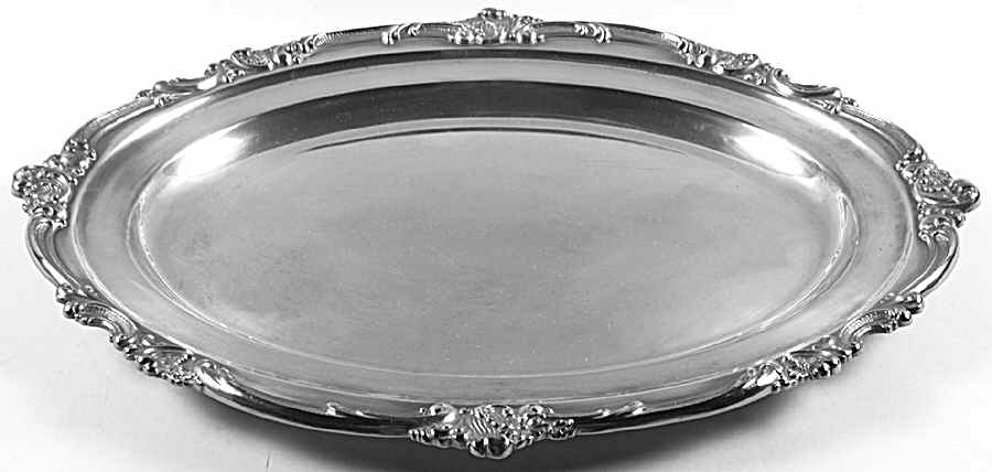 Rosewood (Silverplate, Hollowware) Large Plated Meat Platter No Well by Gorham Silver-1