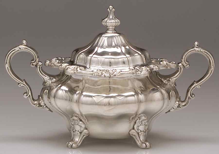 Rosewood (Silverplate, Hollowware) Sugar Bowl & Lid by Gorham Silver-1