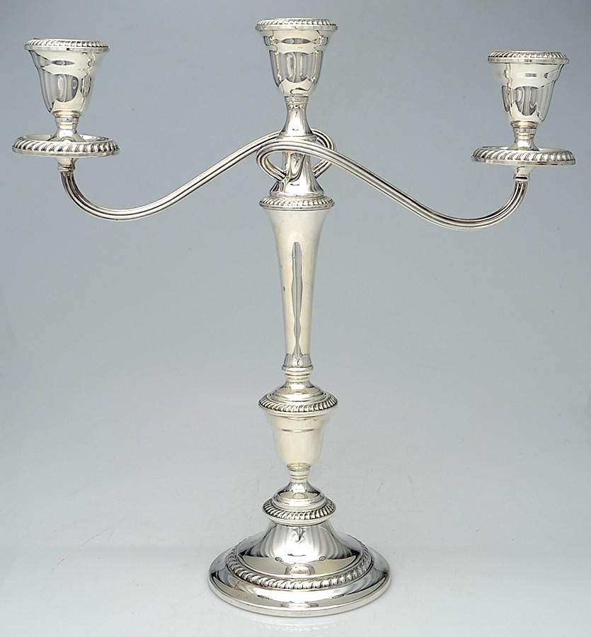 Kenwood (Silverplate, Hollowware) Pair of 14" 3 Light Candelabra by Gorham Silver-1