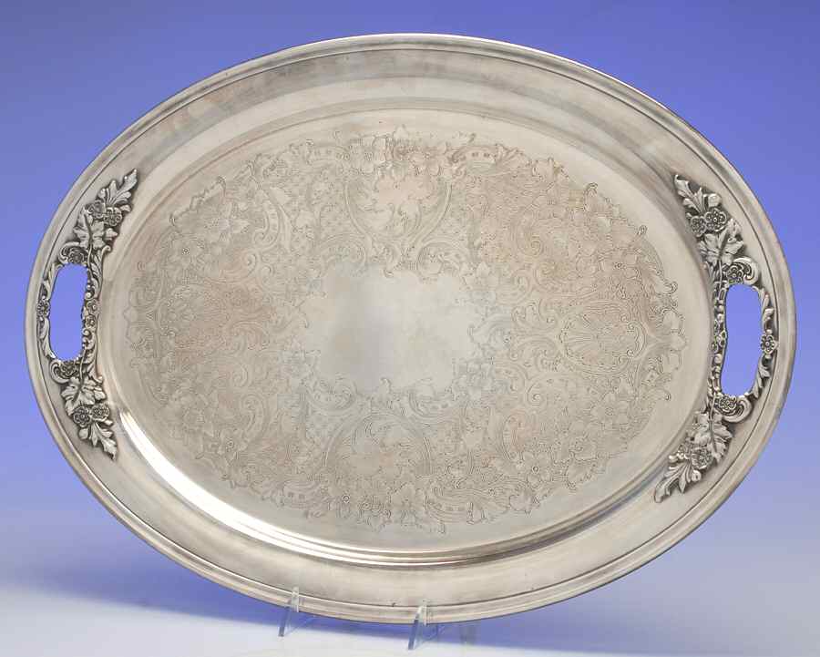 Buttercup (Silverplate, Hollowware) Large Silverplate Waiter Tray by Gorham Silver-1