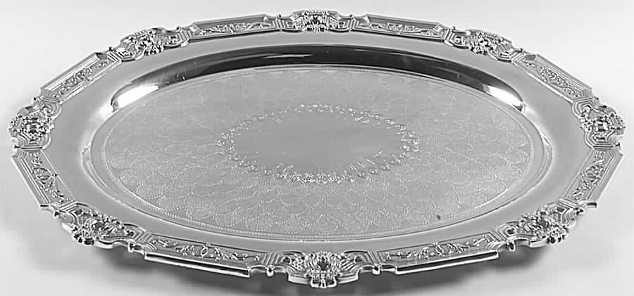 Hispana (Silverplate, Hollowware) Large Footed Waiter Tray by Gorham Silver-1