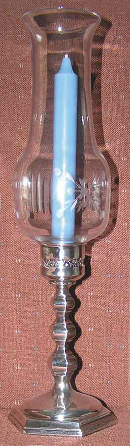 Hispana (Silverplate, Hollowware) Plated Hurricane Lamp and Globe by Gorham Silver-1