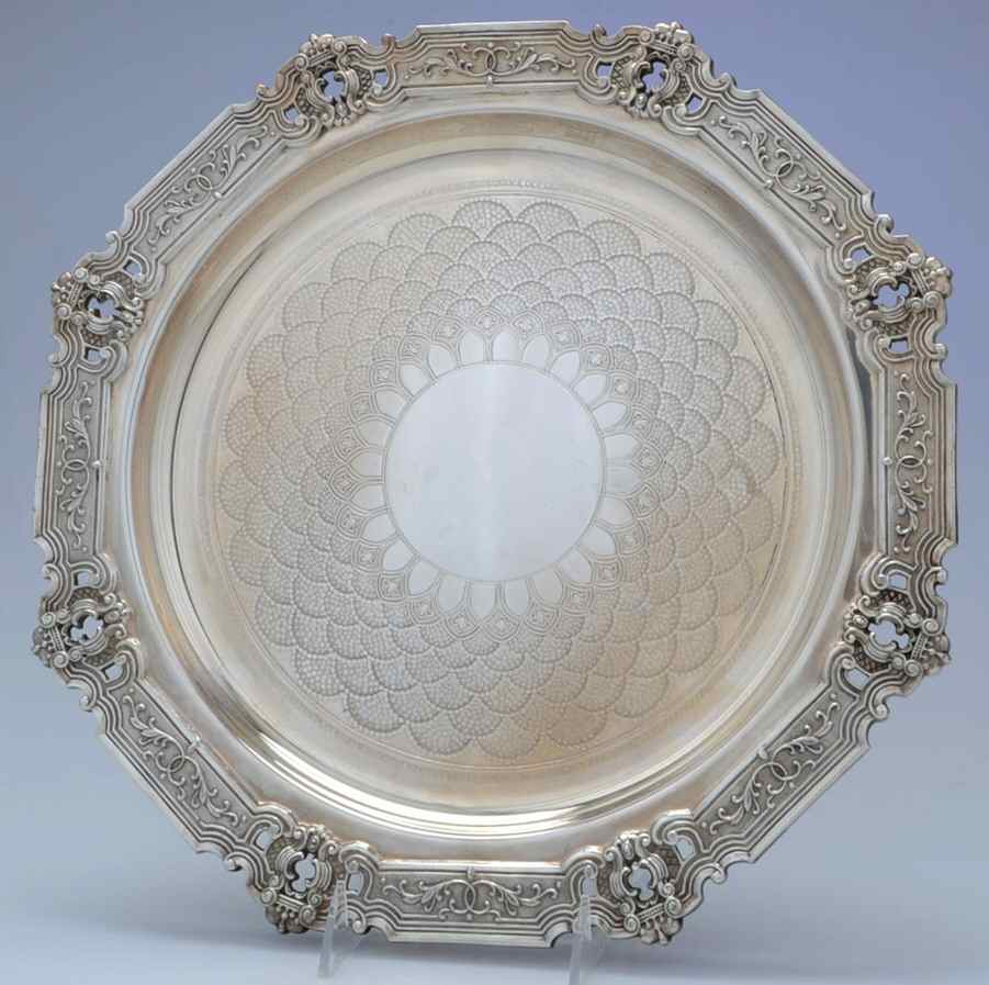 Hispana (Silverplate, Hollowware) 14" Round Tray by Gorham Silver-1