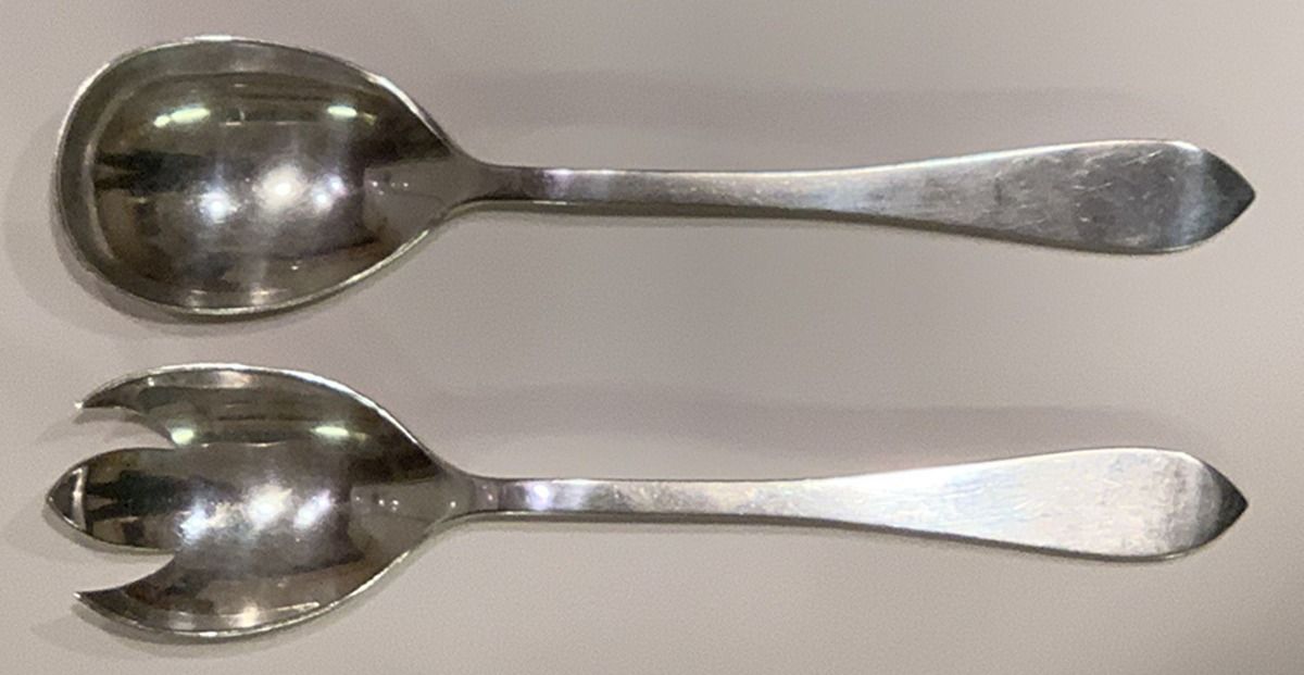GWD1 (Sterling) (2 Pc) Solid Salad Set by Graff Washbourn & Dunn-1