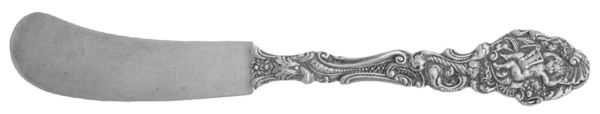 Versailles (Sterling, 1991) Monogram Flat Handle Butter Spreader by Gorham Silver-1