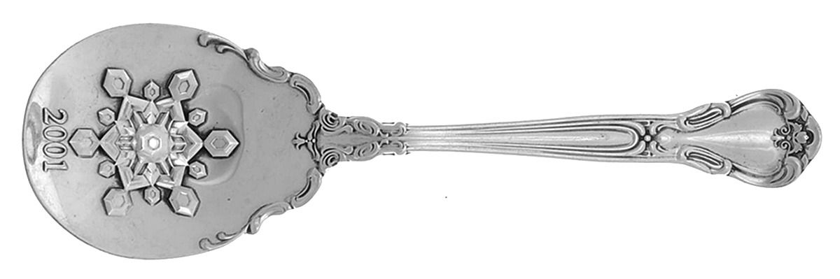 Chantilly (Sterling, 1950, "Gorham", No Monograms) 2001 Christmas Snowflake Sugar Spoon by Gorham Silver-1